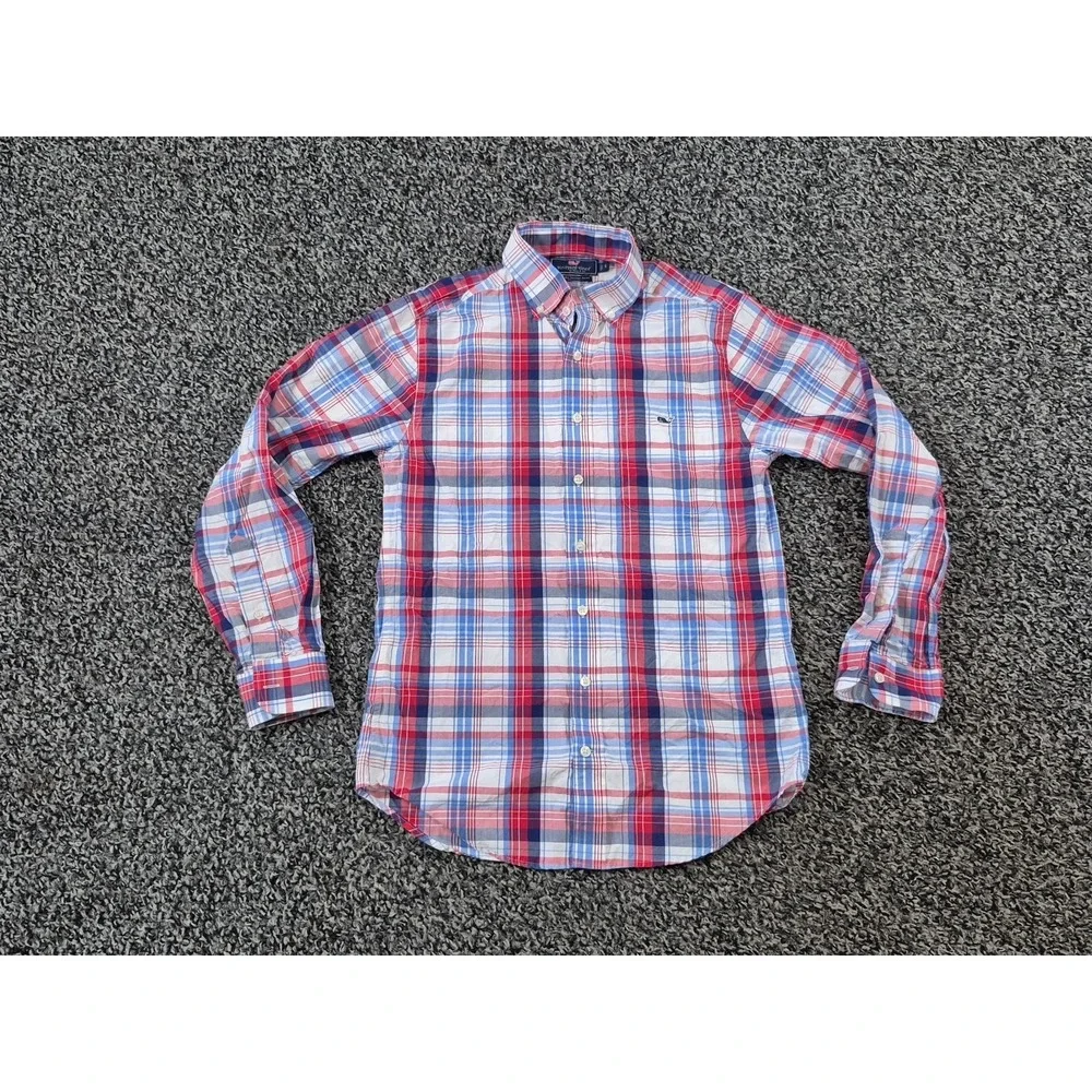 Vineyard Vines Shirt Mens Small Long Sleeve‎ Slim Fit Tucker Plaid Button Up
